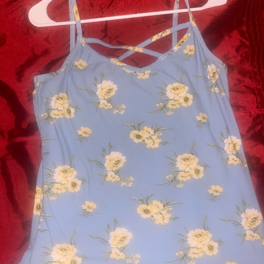 Rue21 Blue Tan Strappy Camisole Top